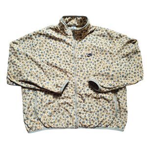 Nike Club Jacket Men XXL Fleece Oversized Dot Futura Yellow Full Zip Long Sleeve